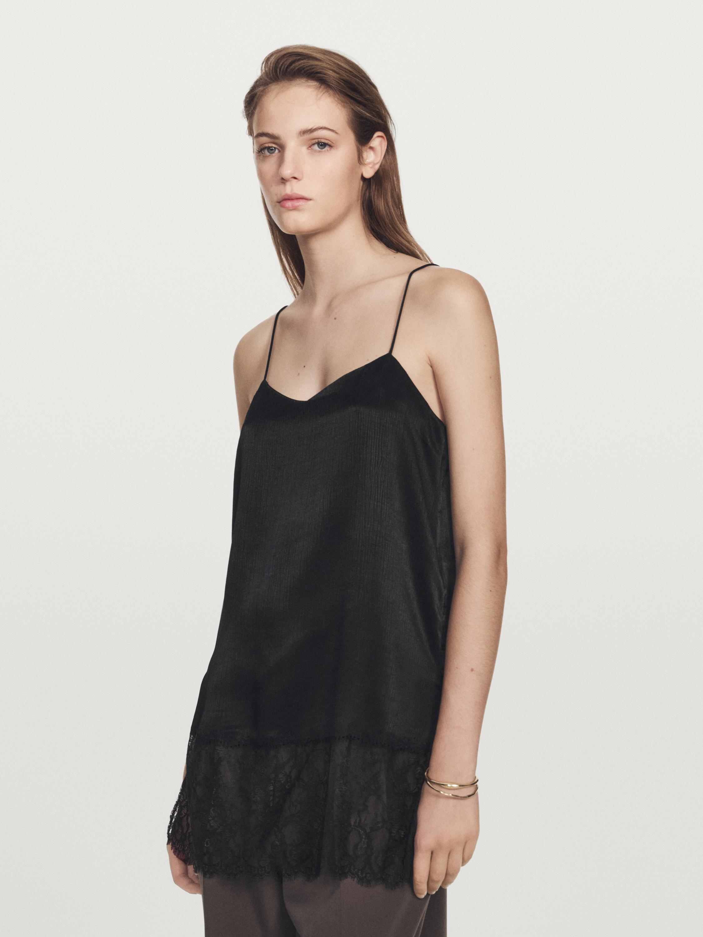 Camisole top with lace detail